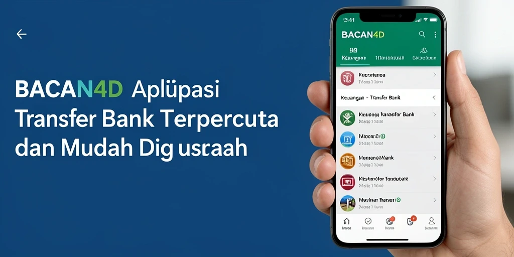 Tampilan antarmuka aplikasi Transfer Bank BACAN4D yang intuitif dan sederhana.