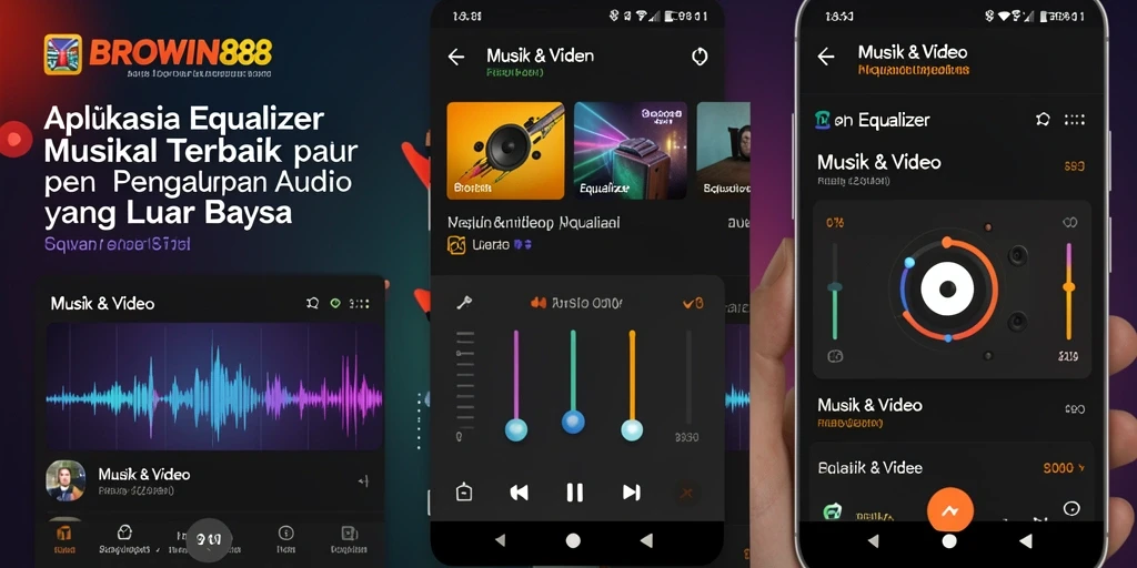 Antarmuka aplikasi BROWIN88 dengan berbagai pengaturan Equalizer.