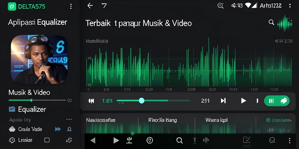 Antarmuka aplikasi Equalizer DELTA575 yang menarik dan fungsional.