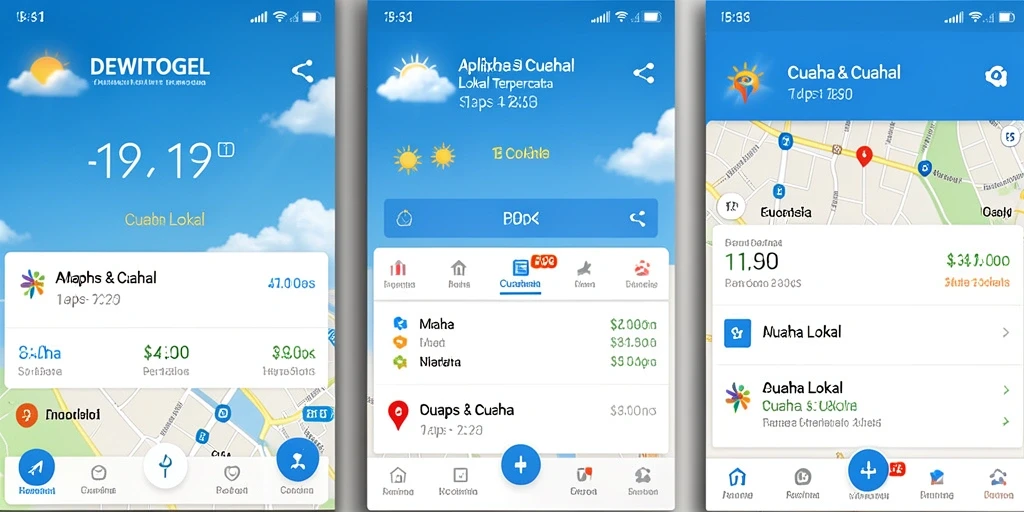 Antarmuka DEWITOGEL menampilkan data cuaca lokal secara jelas dan menarik.