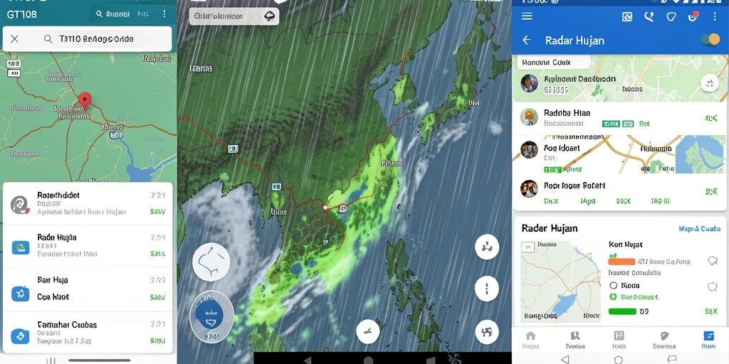 Tampilan antarmuka aplikasi Radar Hujan yang informatif dan interaktif.