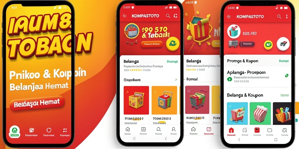 Tampilan antarmuka aplikasi KOMPASTOTO dengan kupon terbaru.
