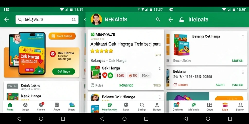 Tampilan antarmuka aplikasi MENYALA78 saat mencari harga produk.