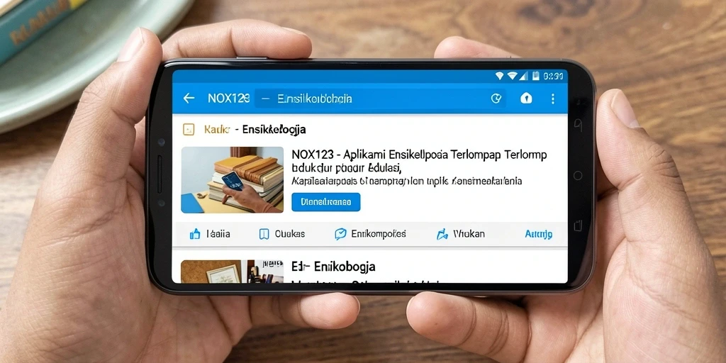 Antarmuka sederhana dan informatif dari aplikasi Ensiklopedia NOX123.