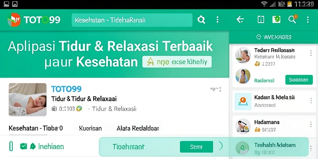 Antarmuka aplikasi TOTO99 untuk tidur dan relaksasi yang menenangkan.